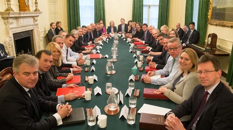 Theresa May ‘invisible’ in first photograph of new ‘white, male’ cabinet