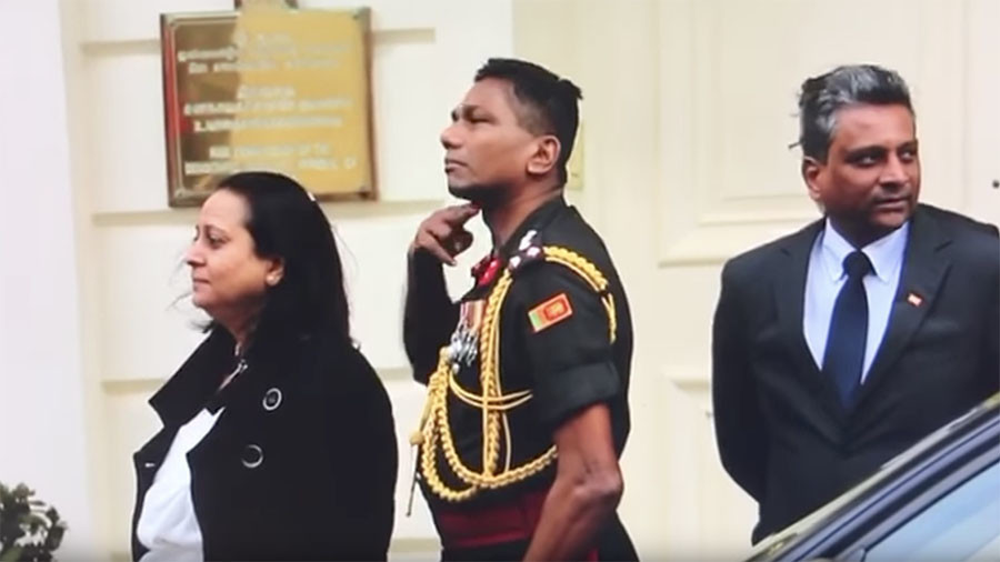 Calls to expel Sri Lankan military official filmed making ‘throat-cut gestures’ to Tamils (VIDEO)