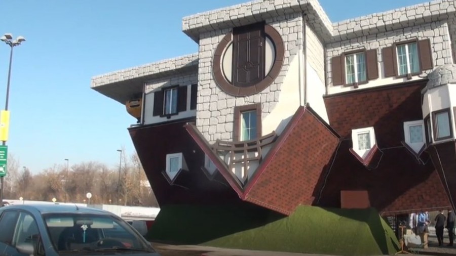 Artist turns housing market upside down with peculiar inverted abode (VIDEO)