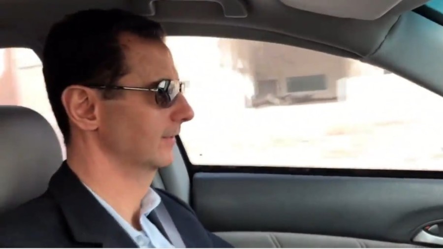 Watch Assad drive through the streets of Ghouta (VIDEO)