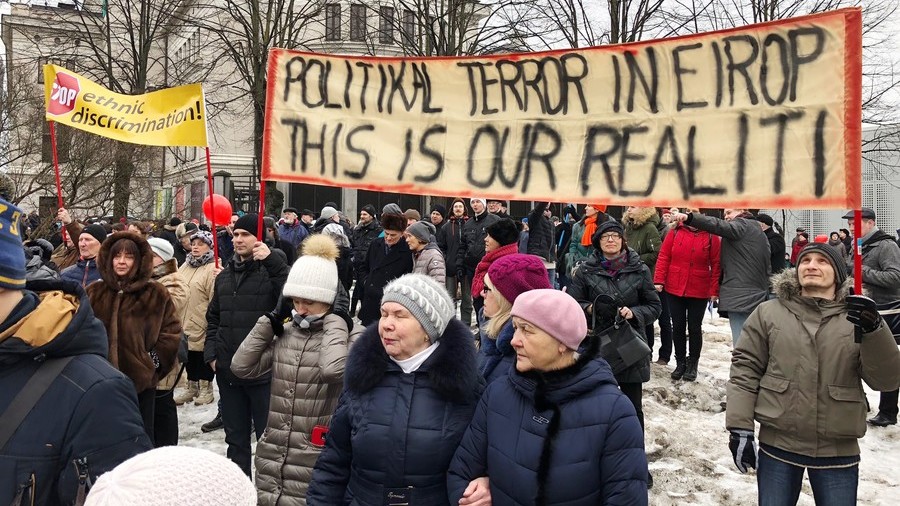 Russian-speaking minority in Latvia protests against new legislative attack on their identity