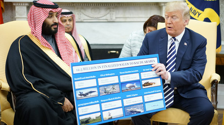 ‘Peanuts for you’: Trump showcases weapons US sold to Yemen-bombing Saudi prince (VIDEO)