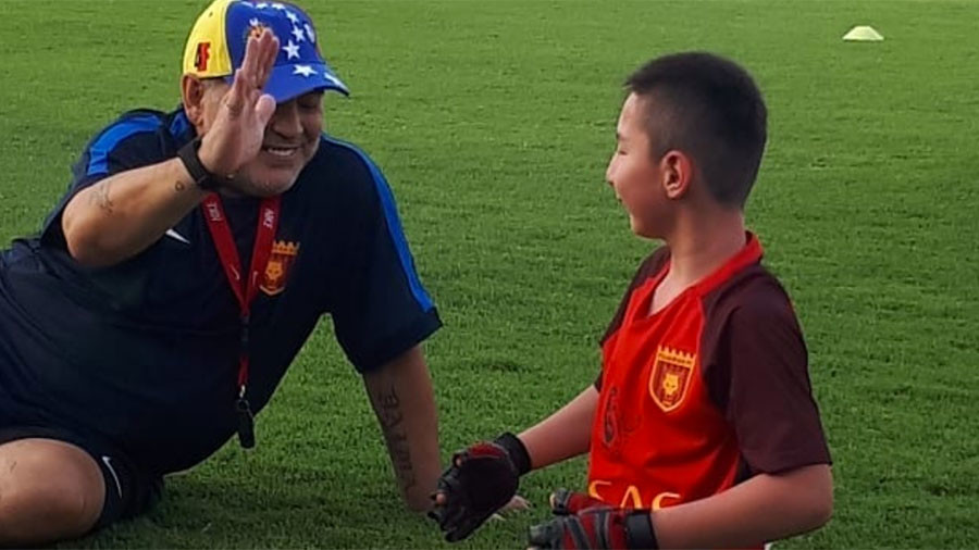 ‘When Maradona hugged me, it felt like he’s my grandpa’ – disabled Kazakh boy on meeting his idol