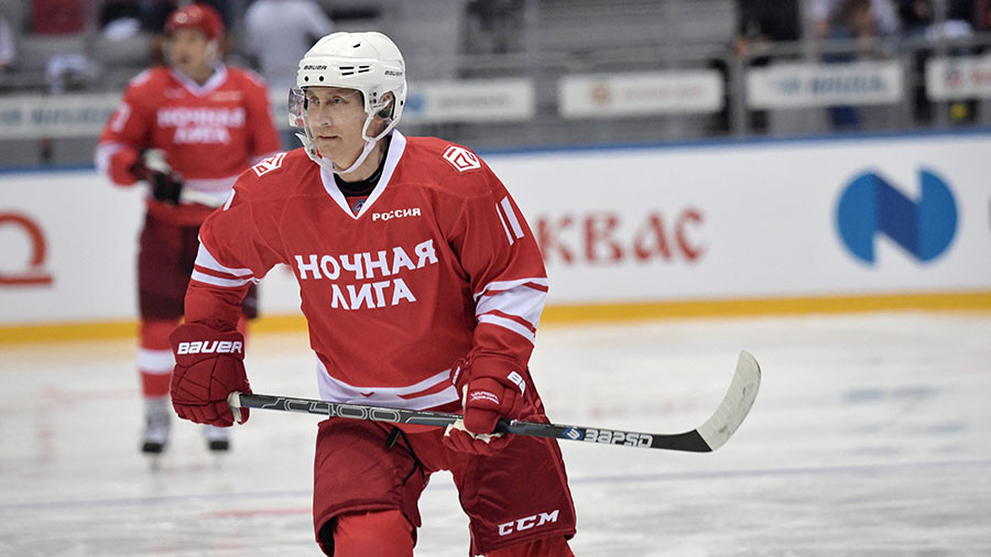 Vladimir Putin takes part in Night Hockey League gala match in Sochi