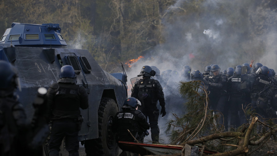 Man ‘gravely injured’ by ‘tear gas grenade’ amid police standoff with eco-activists in France