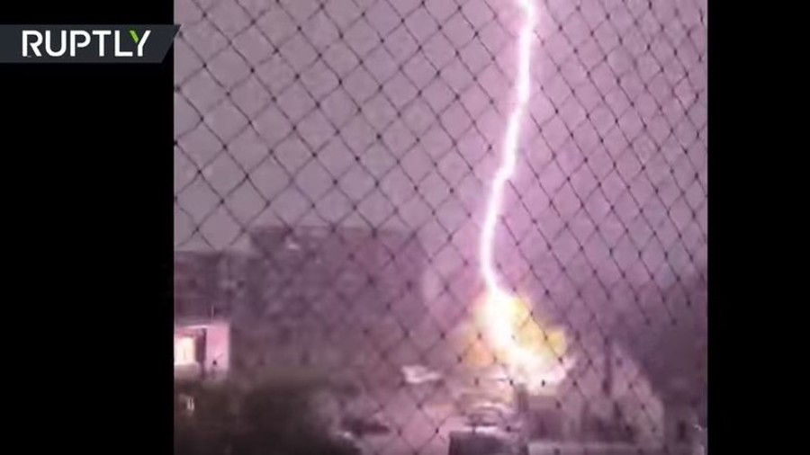 Lightning strike caught on camera as biblical storms wreak havoc in Germany (VIDEO)