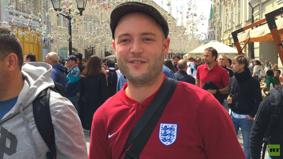 'Absolutely no trouble, pleasantly surprised!' England fan in Moscow enjoys carnival atmosphere
