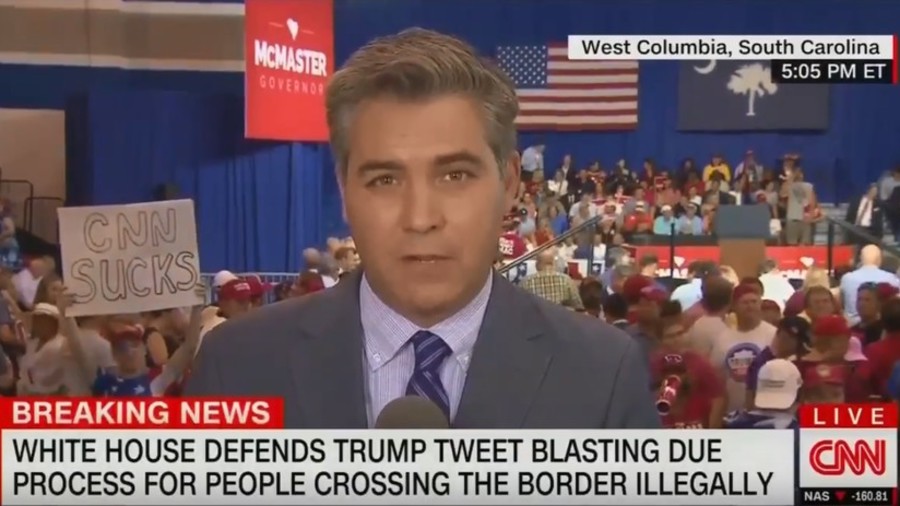 ‘Go home, CNN sucks!’ White House correspondent booed & berated at Trump rally (VIDEO)