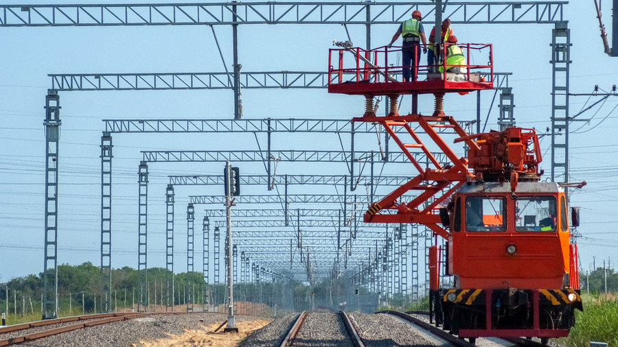 On track: Train link to Crimean Bridge is almost complete