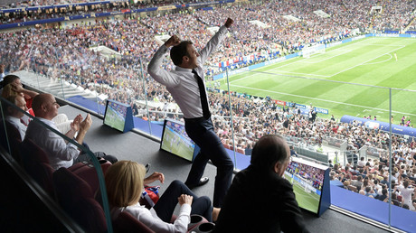 Macron celebrates wildly in front of Putin at World Cup final in Moscow (PHOTO)