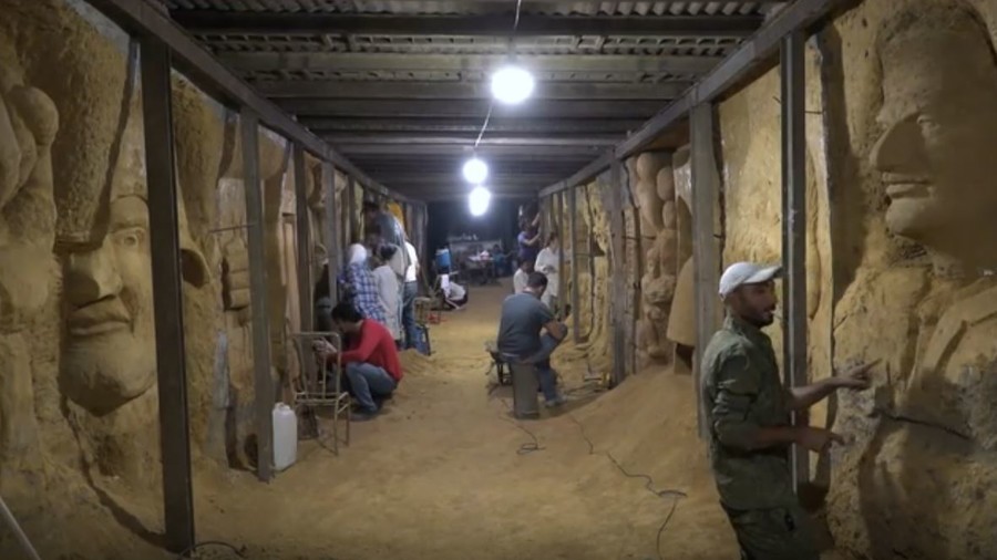 Syrian artists transform militant-built tunnels into sculpture galleries (VIDEO)