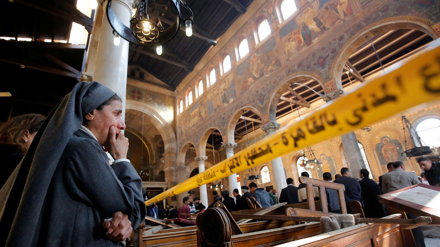 Suicide bomber’s belt of explosives blew up before he got to Christian church service in Egypt
