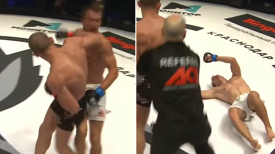 Crazy elbow KO leaves MMA fighter unconscious for minutes (VIDEO)