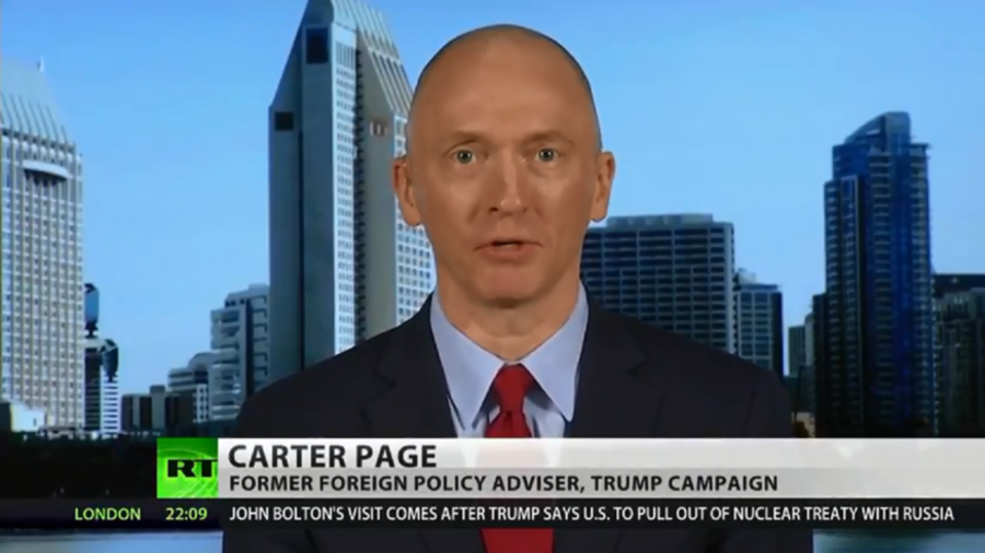 Americans should be ‘scared’ about end of INF, Carter Page tells RT