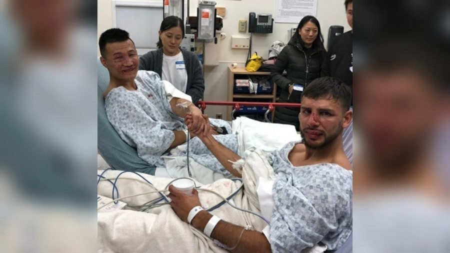 UFC fighters display brutal facial injuries, mutual respect in hospital bed picture (PHOTO)  