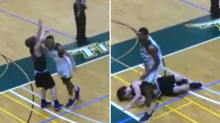 ‘Disgusting’: College basketball player suspended for flooring rival with brutal elbow (VIDEO)