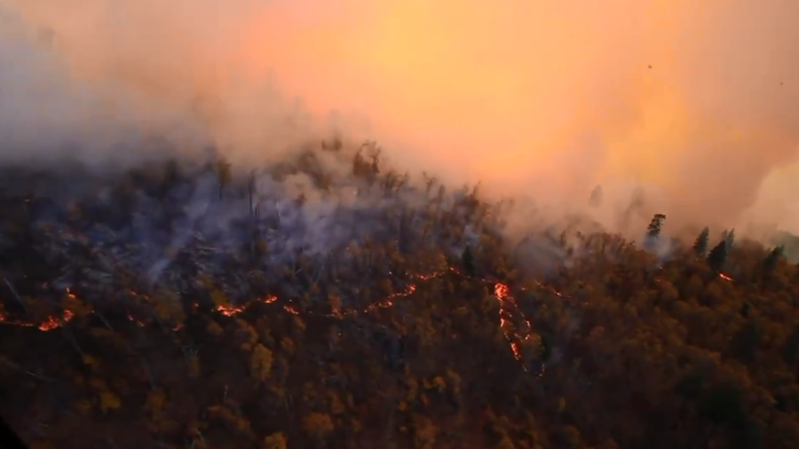 California is burning: Black Hawk aerial footage reveals charred landscape (VIDEO) 