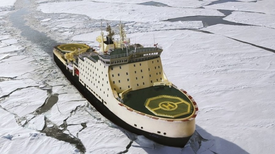 Fire engulfs world’s biggest diesel-powered icebreaker under construction in St Petersburg (VIDEO)