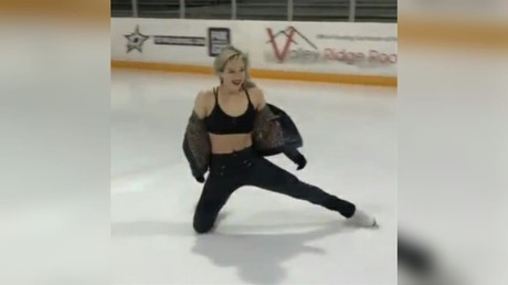 Tuktik challenge accepted? Another Russian figure skater strips on ice