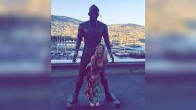Fans take a shine to Ronaldo statue's private parts to leave star's crotch well buffed (PHOTOS)  