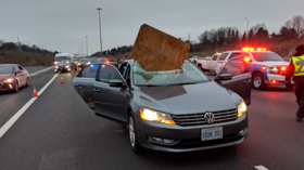 2 women have miraculous escape after plywood smashes through car windshield (PHOTOS)