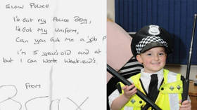 ‘I’ve got my police dog, uniform’: 5yo boy offers to pull weekend shift with Scottish cops (PHOTOS)