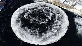 Moon river: Cool-looking ice disk forms in rare natural phenomenon (PHOTO,VIDEO)
