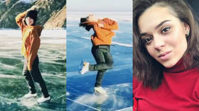 Sochi Olympic champion Adelina Sotnikova performs stunning routine on frozen Lake Baikal (VIDEO)