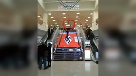 Massive LED swastika displayed at Kiev shopping mall. Are ‘hackers’ to blame?