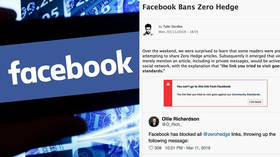 Violation of what? Users puzzled by Facebook’s ban on sharing Zero Hedge links