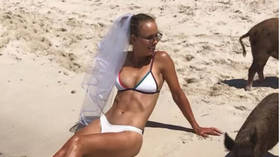 Tennis ace Wozniacki sizzles in Bahamas as she enjoys bachelorette party with pals including Serena