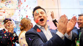 Comedian Zelensky celebrates win over Poroshenko in Ukraine presidential vote