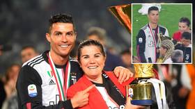Cristia-NO!: Ronaldo accidentally catches son in face with Serie A trophy during title celebrations
