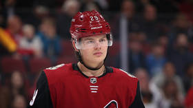 ‘Classless & disrespectful’: Canadian hockey player under fire for failing to remove helmet during Russian anthem (VIDEO)