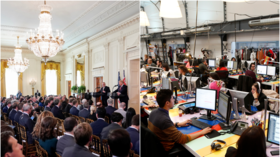 Cubicle 2020? Internet field day after Mike Bloomberg promises 'open office plan' for White House East Room if he wins presidency