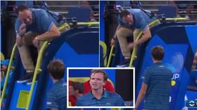 Furious Medvedev slams umpire’s chair with racket TWICE as Russian explodes during ATP Cup clash (VIDEO)