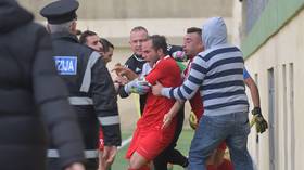 Maltese meltdown: Player arrested during match for ATTACKING assistant referee (VIDEO)