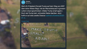 ‘Make Trump Small Again’: Swiss protester targets Trump’s helicopter with giant banner (PHOTO)