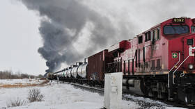 Canada train derails and crude oil catches fire only months after similar crash 11 km away (VIDEO)