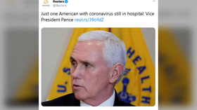 Reuters issues correction, deletes tweet after backlash for reporting ‘just 1 American with coronavirus in hospital: VP Pence’