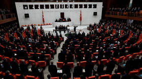 WATCH: Fistfight breaks out in Turkish parliament after lawmaker lashes out at Erdogan over Idlib soldier deaths