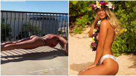 Russian world breaststroke champ Efimova keeps fit with quarantine press-ups, delights fans with topless beach snap (PHOTOS)