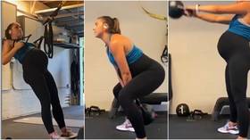 'Is that safe?' US World Cup winner Alex Morgan splits opinion with workout at 9 months pregnant (VIDEO)