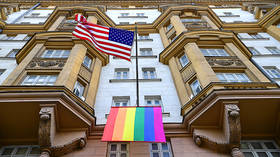 US Embassy in Moscow flies rainbow flag to honor Pride flag day