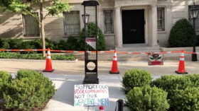 VIDEO Activists set up guillotine outside Jeff Bezos' home, call for end to Amazon