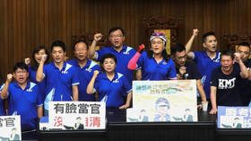Taiwan’s opposition party occupies parliament again to protest president’s aide nomination