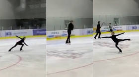 Quad generation: 12yo Russian figure skating prodigy nails INSANE jump at training session (VIDEO)