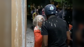 BLM protesters attacking police precinct douse elderly woman with paint, harass another using walker (VIDEOS)