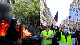Yellow Vests’ encore: Tear gas & dozens of arrests as France's most vocal protest movement makes 1st comeback during Covid-19