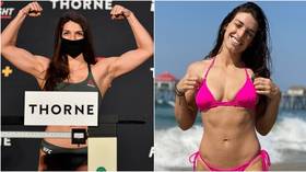 Place in the sun: UFC submission star Mackenzie Dern lounges on beach as aspiring ‘Mom Champ’ eyes title run after unbeaten 2020
